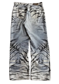 FW2004 Roberto Cavalli zebra scratched Jeans