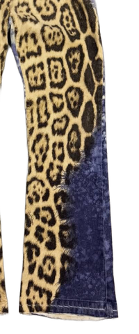 F/W 2001 Roberto Cavalli Leopard & Fur Print Jeans