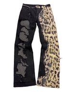 Fall/Winter 2001 Roberto Cavalli Leopard & Fur Print Jeans
