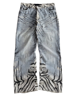 FW2004 Roberto Cavalli zebra scratched Jeans