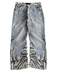FW2004 Roberto Cavalli zebra scratched Jeans
