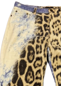 F/W 2001 Roberto Cavalli Leopard & Fur Print Jeans