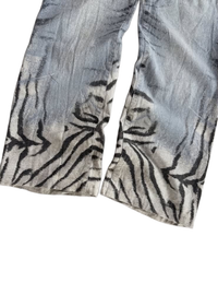 FW2004 Roberto Cavalli zebra scratched Jeans