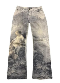 FW 1994 Roberto Cavalli Venus Art Print Angel Renaissance Jeans
