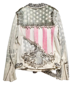 1 of 1 balmain studded American flag jacket