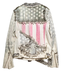 1 of 1 balmain studded American flag jacket