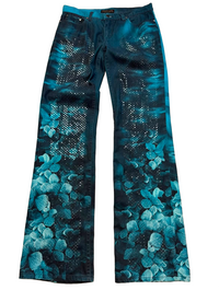 F/W 2000 Roberto Cavalli Blue Floral Spectrum Jeans